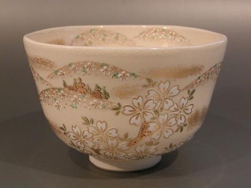 相模 竜泉　茶道具　抹茶茶碗　色絵　清水焼 色絵物語巻物画 茶碗 相模竜泉作 - 茶道具・抹茶通販